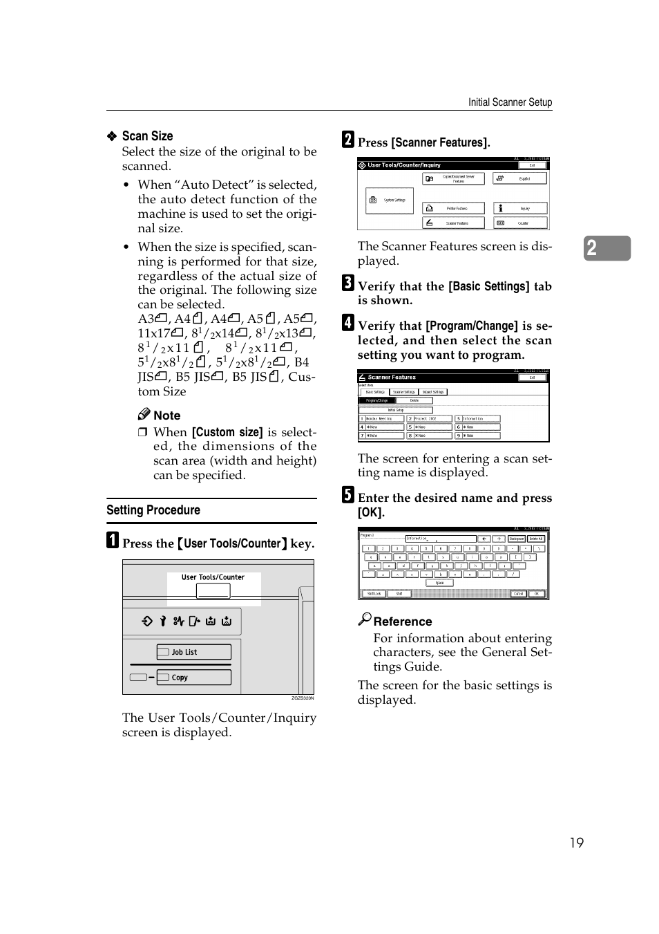 Setting procedure | Savin 1075 User Manual | Page 23 / 106