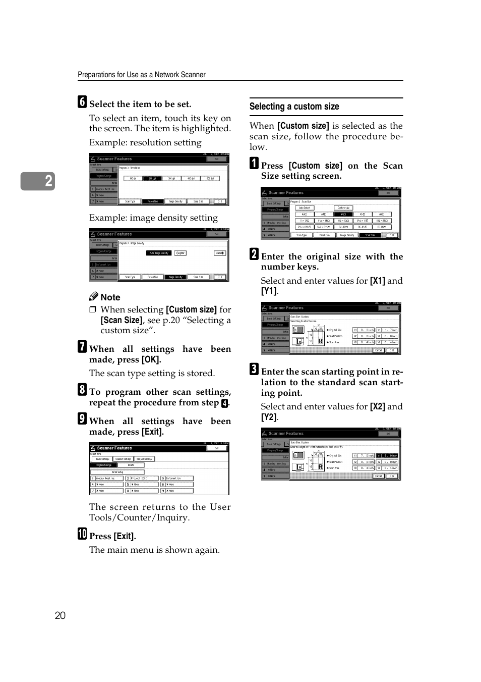 Selecting a custom size | Savin 1075 User Manual | Page 24 / 106