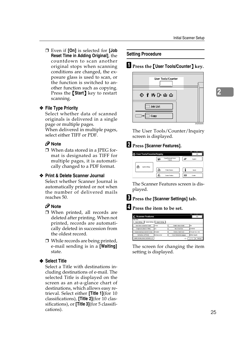 Setting procedure | Savin 1075 User Manual | Page 29 / 106