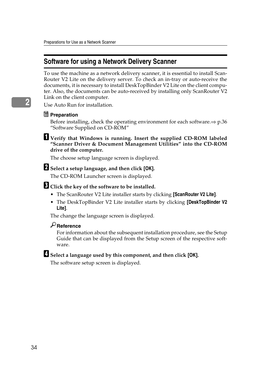 Software for using a network delivery scanner | Savin 1075 User Manual | Page 38 / 106