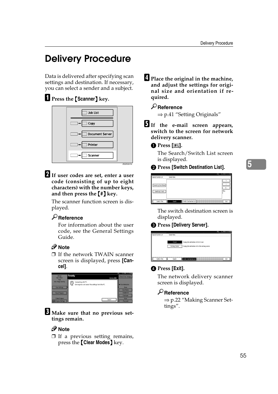 Delivery procedure, 5delivery procedure | Savin 1075 User Manual | Page 59 / 106