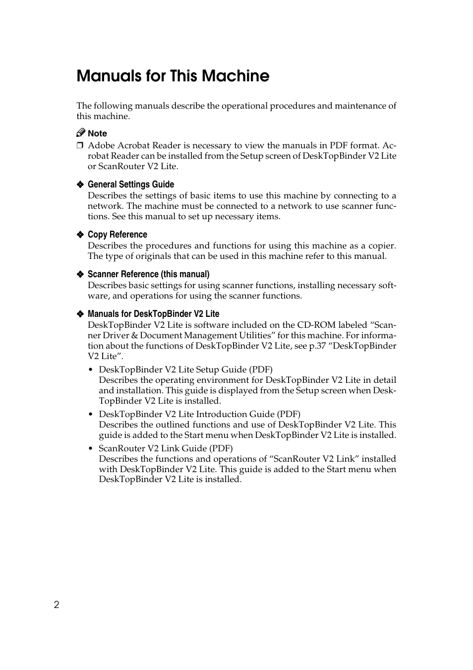 Manuals for this machine | Savin 1075 User Manual | Page 6 / 106