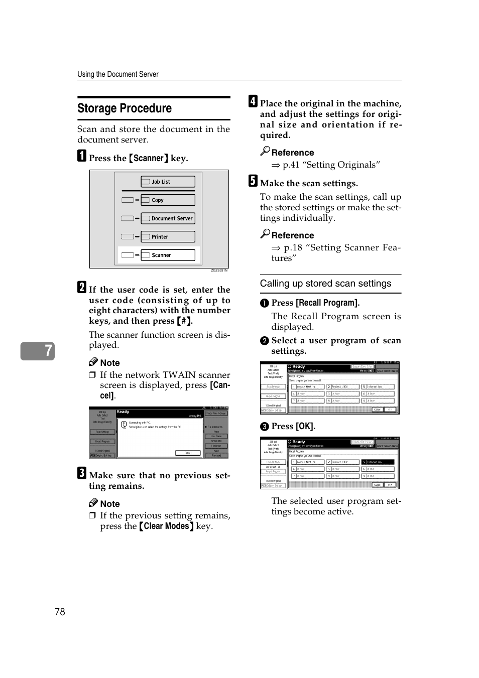 Storage procedure | Savin 1075 User Manual | Page 82 / 106