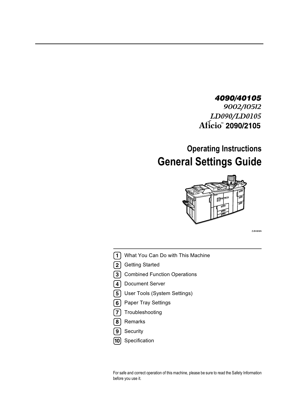 Savin 40105 User Manual | 66 pages