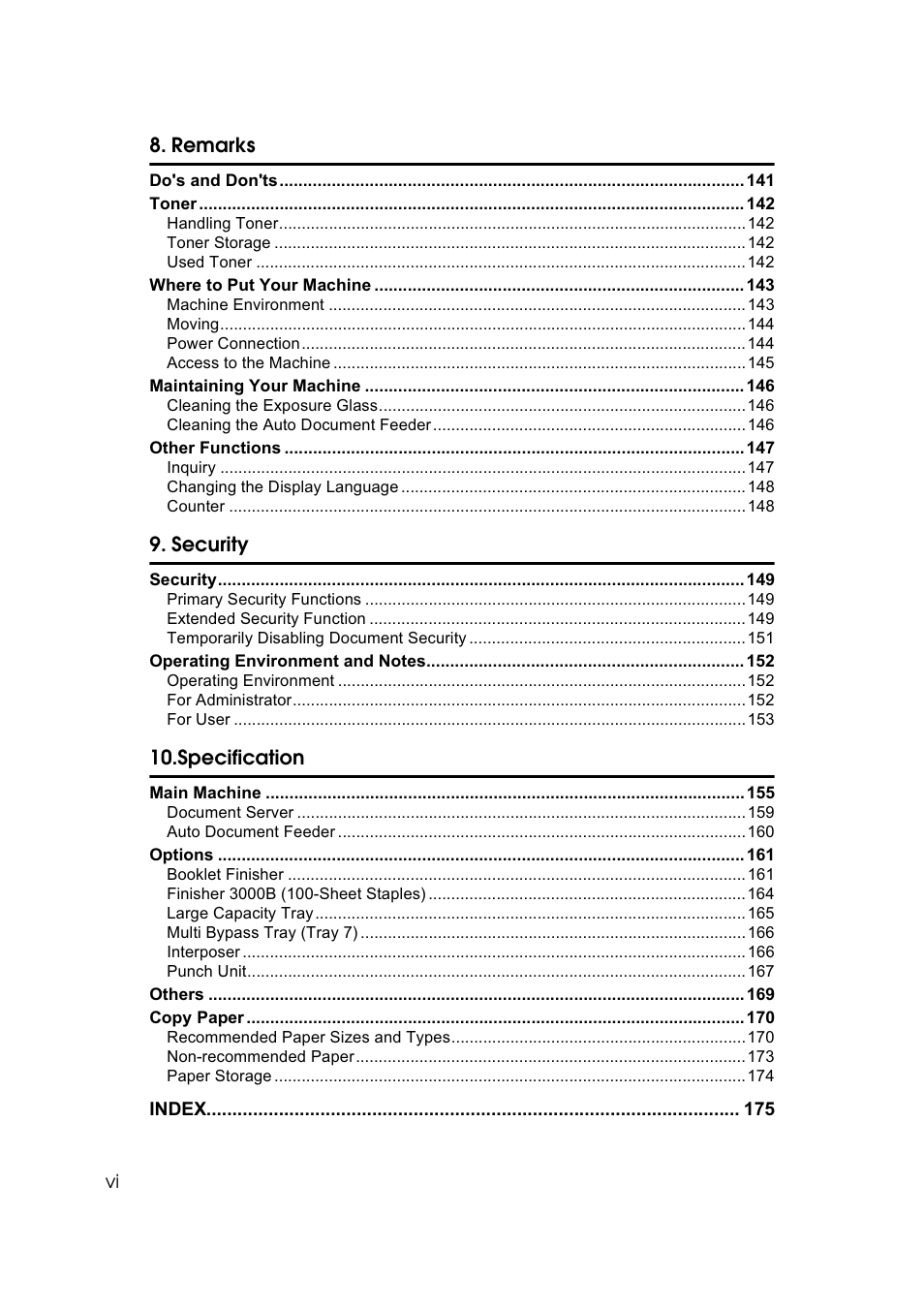 Savin 40105 User Manual | Page 10 / 66