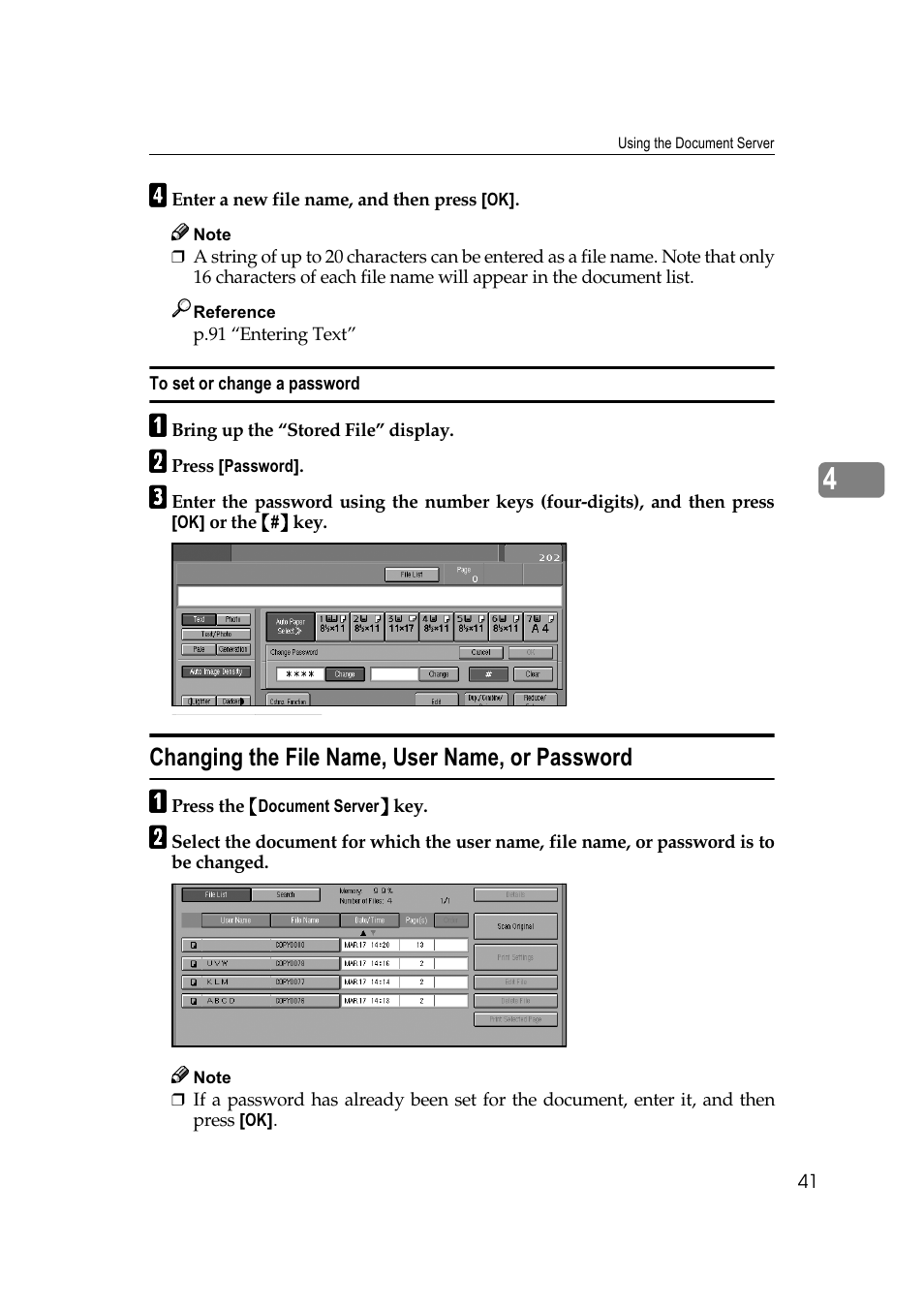 Kdqjlqj wkh )loh 1dph 8vhu 1dph ru 3dvvzrug | Savin 40105 User Manual | Page 51 / 66