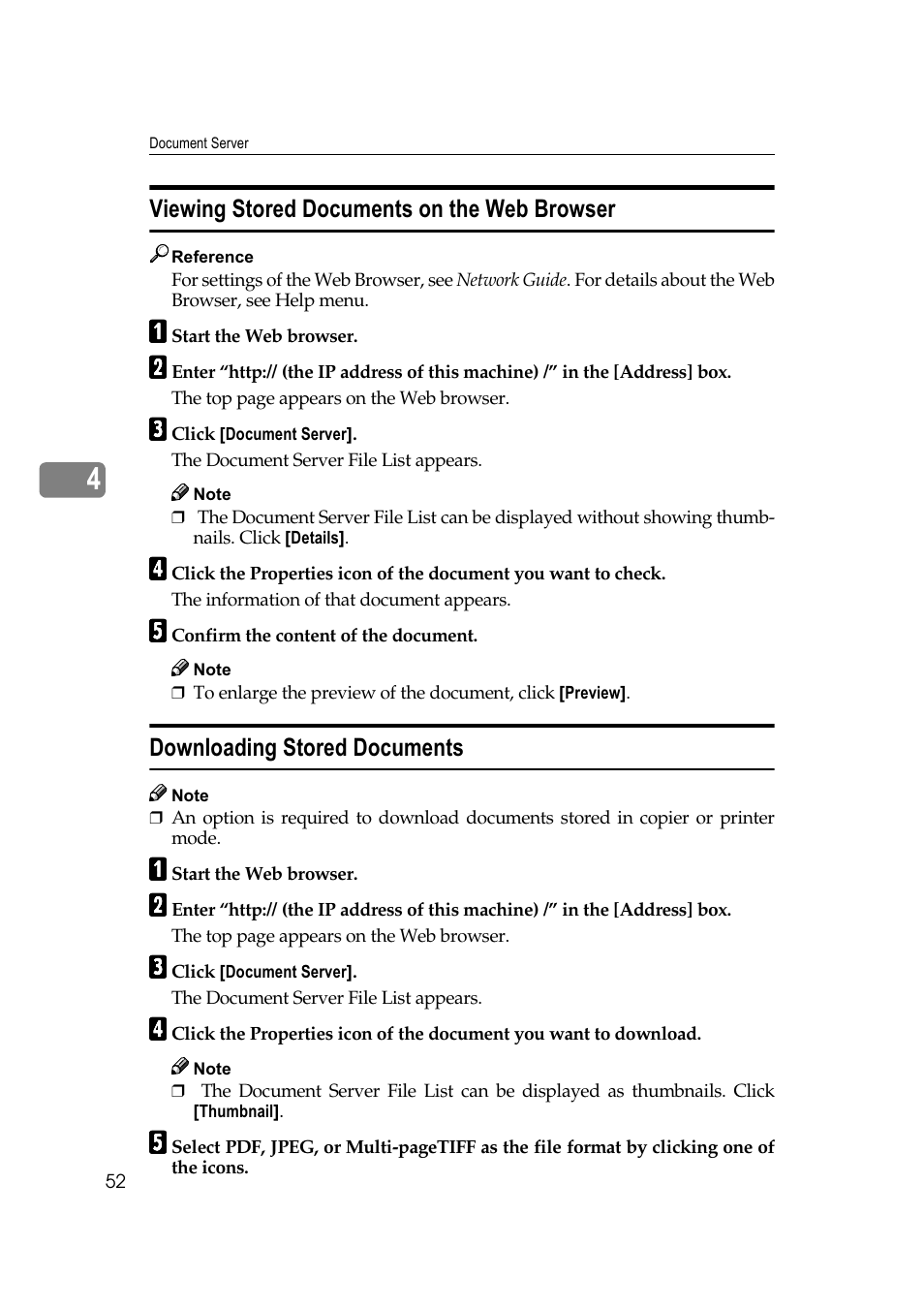 9lhzlqj 6wruhg 'rfxphqwv rq wkh :he %urzvhu, Rzqordglqj 6wruhg 'rfxphqwv | Savin 40105 User Manual | Page 62 / 66
