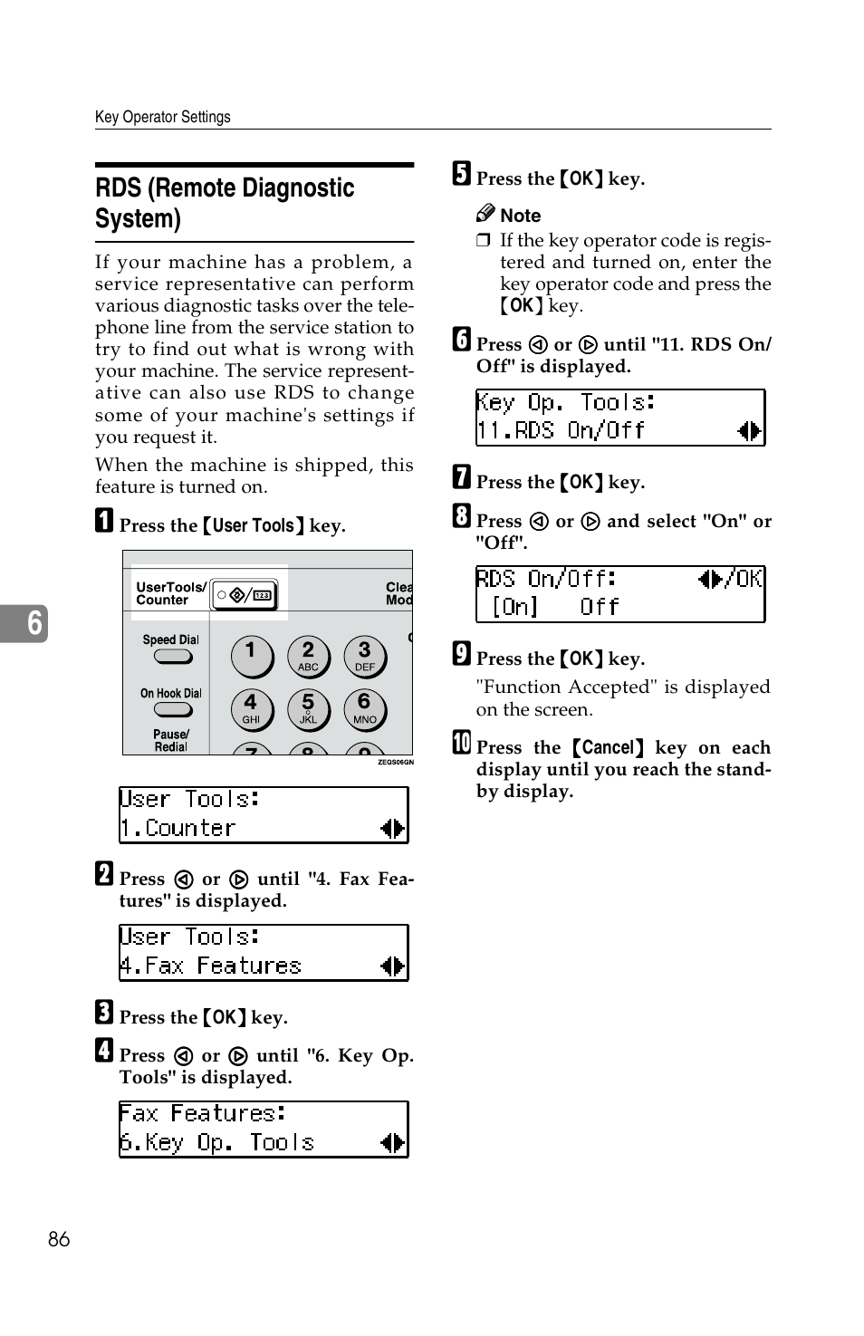 Rds (remote diagnostic system) | Savin F ax Machine 1018 User Manual | Page 169 / 193