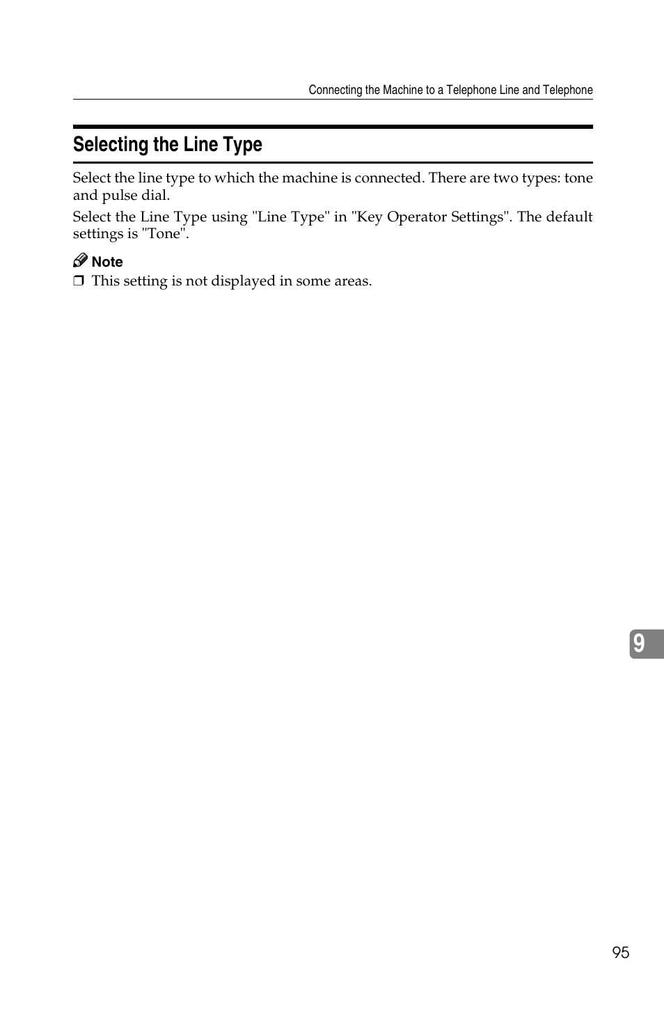 Selecting the line type | Savin F ax Machine 1018 User Manual | Page 178 / 193