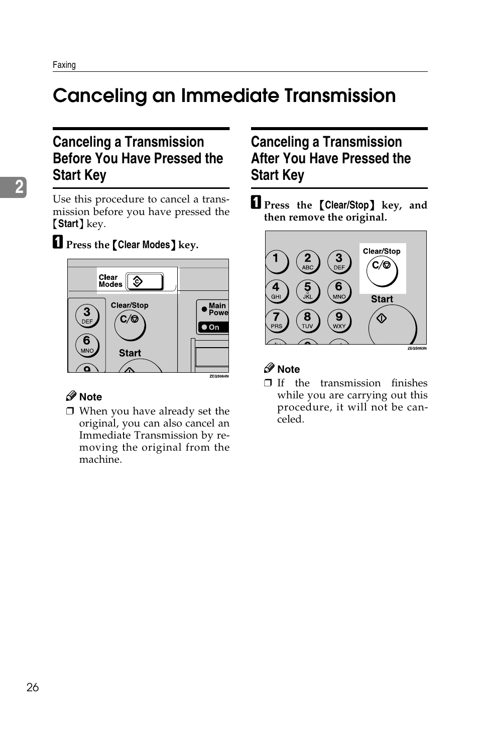 2canceling an immediate transmission | Savin F ax Machine 1018 User Manual | Page 36 / 193