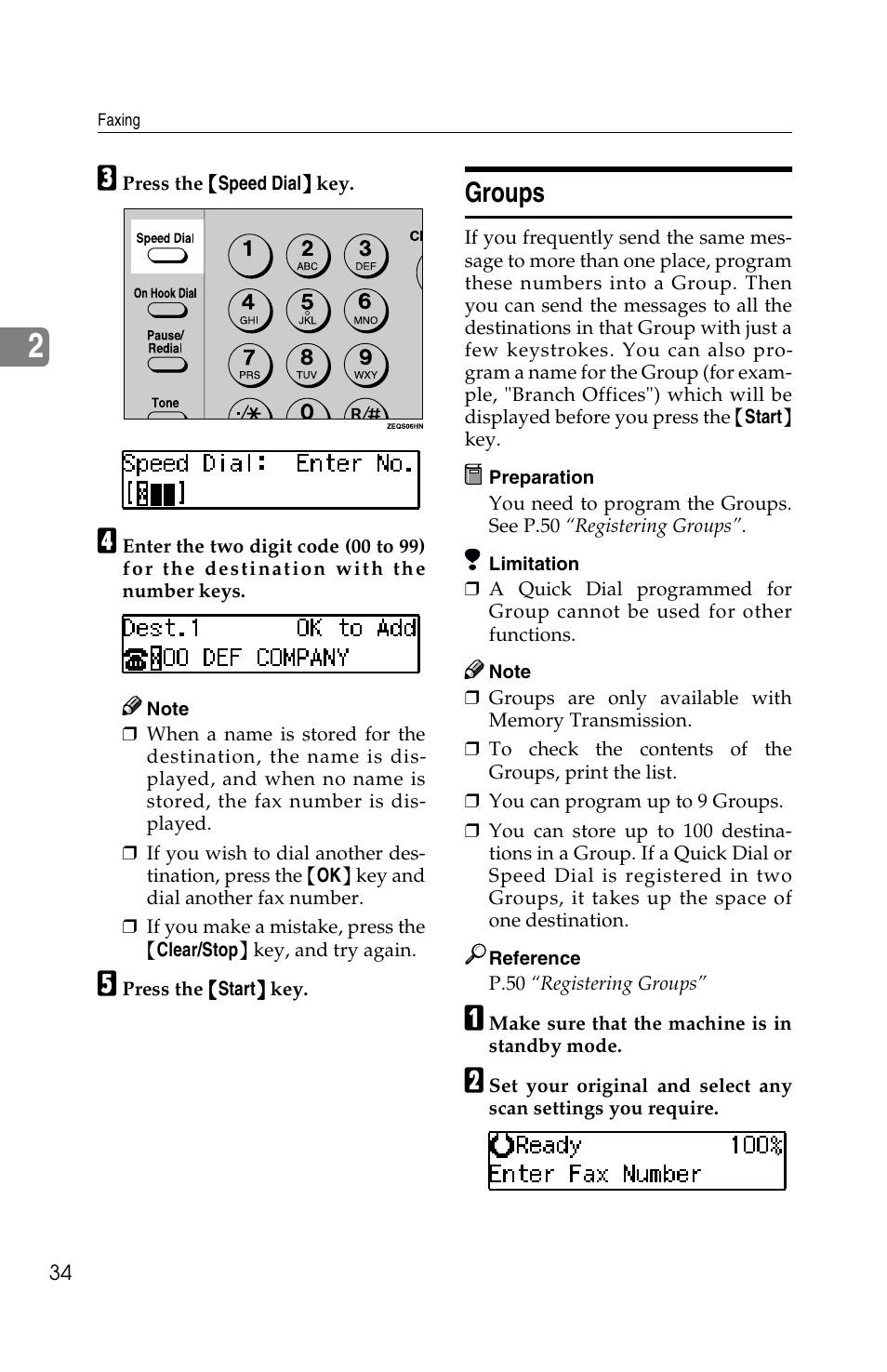 Groups | Savin F ax Machine 1018 User Manual | Page 44 / 193