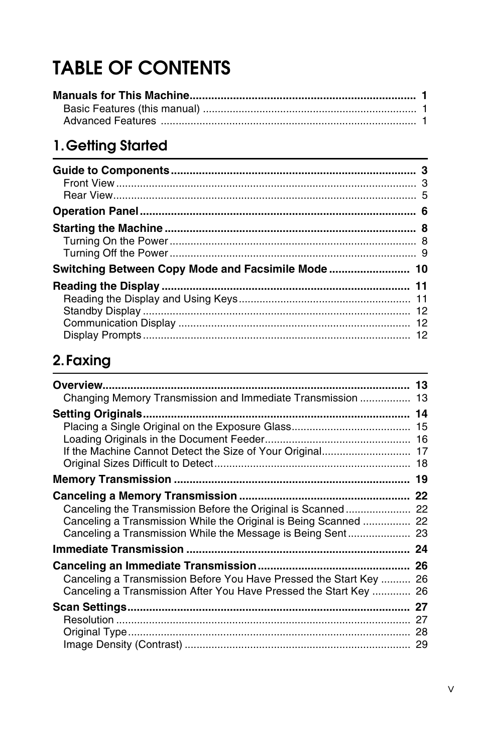 Savin F ax Machine 1018 User Manual | Page 9 / 193