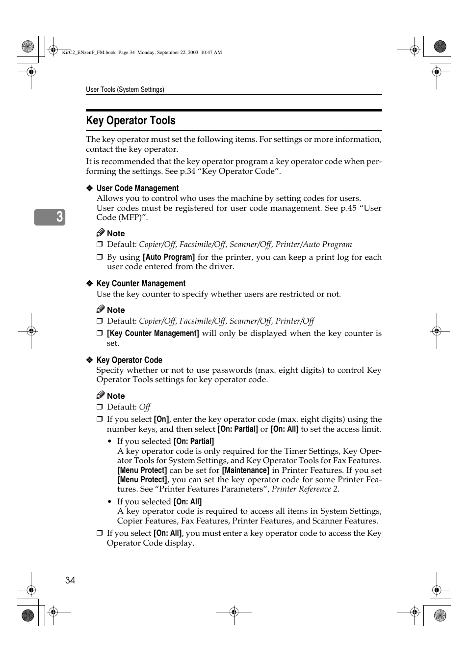 Key operator tools | Savin 4015 User Manual | Page 46 / 128