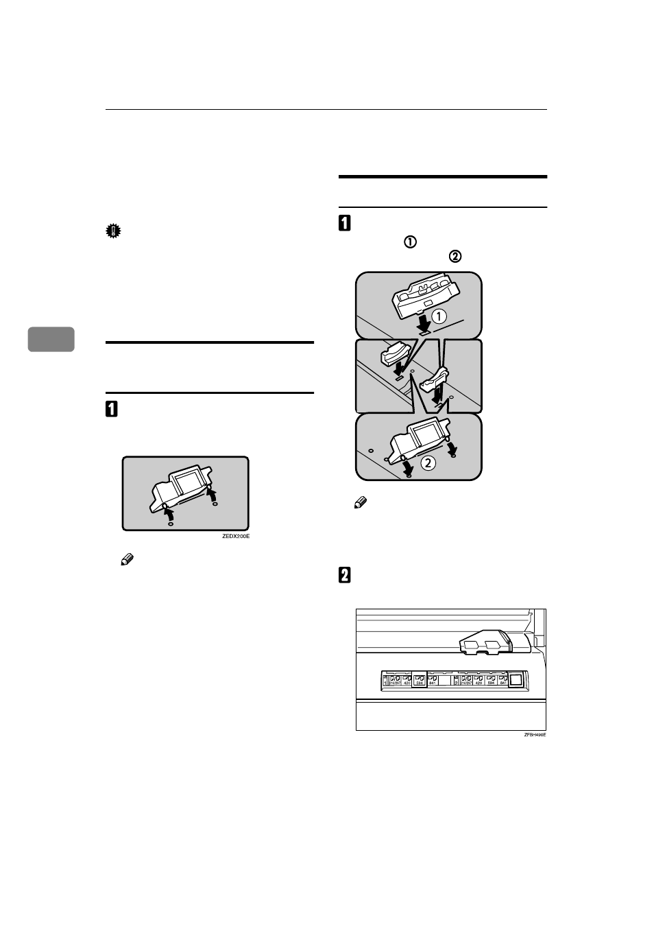 4changing the roll paper size, Removing the roll paper holder, Setting the roll paper holder | Savin 7800W User Manual | Page 64 / 95