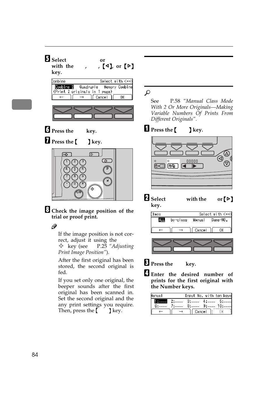 P.84 “manual class | Savin 5450 User Manual | Page 104 / 230