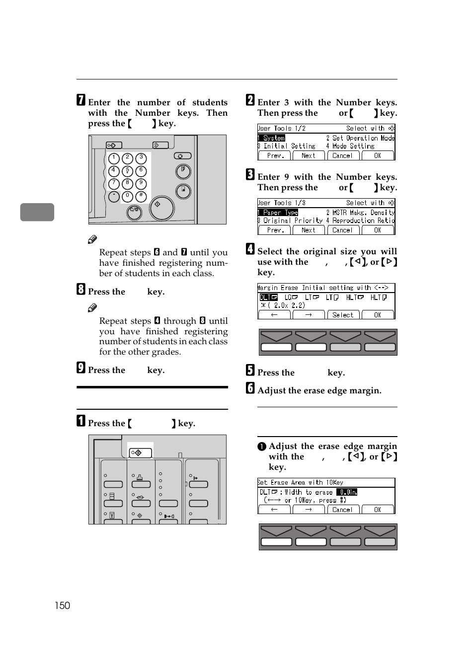 9 margin erase area, 1”. see, P.150 “3-9 margin | Erase area, P.150 “3-9, Margin erase area | Savin 5450 User Manual | Page 170 / 230
