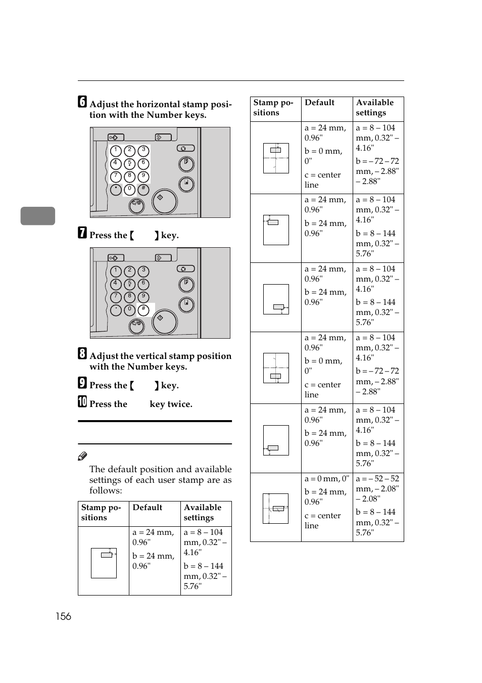 7 position (user), P.156 “5-7 position (user), P.156 | Press the {{{{ enter }}}} key, Press the [ok] key twice | Savin 5450 User Manual | Page 176 / 230