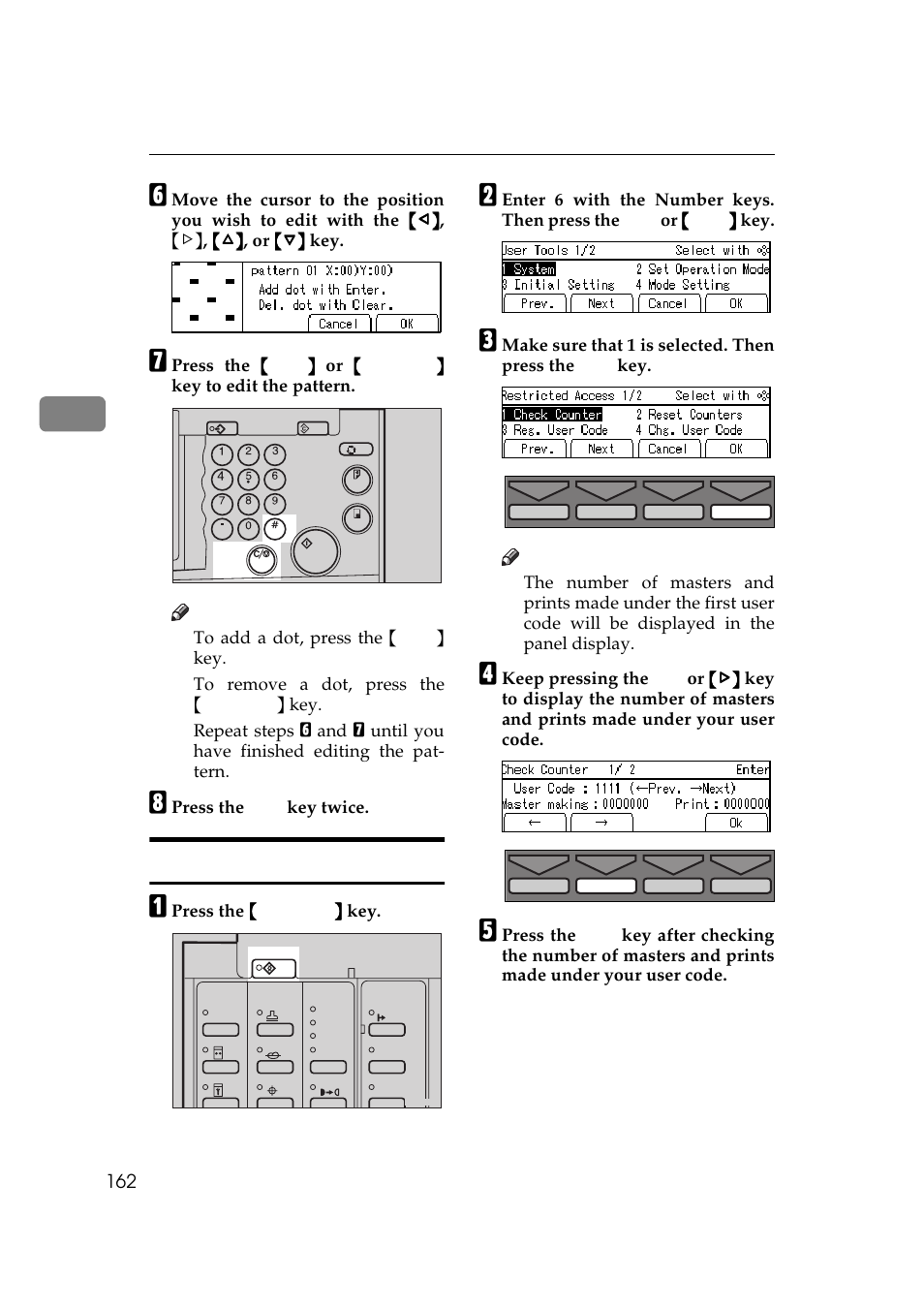 1 check counter, P.162 “6-1 check counter | Savin 5450 User Manual | Page 182 / 230