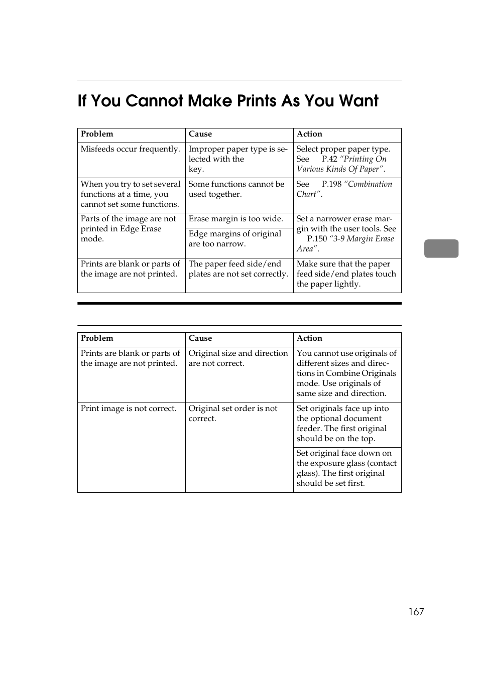 If you cannot make prints as you want, Combine originals mode, 4if you cannot make prints as you want | Savin 5450 User Manual | Page 187 / 230
