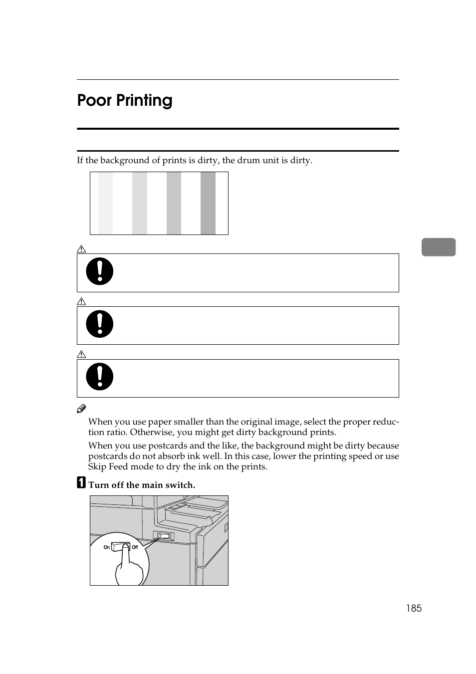 Poor printing, Dirty background, 4poor printing | Savin 5450 User Manual | Page 205 / 230