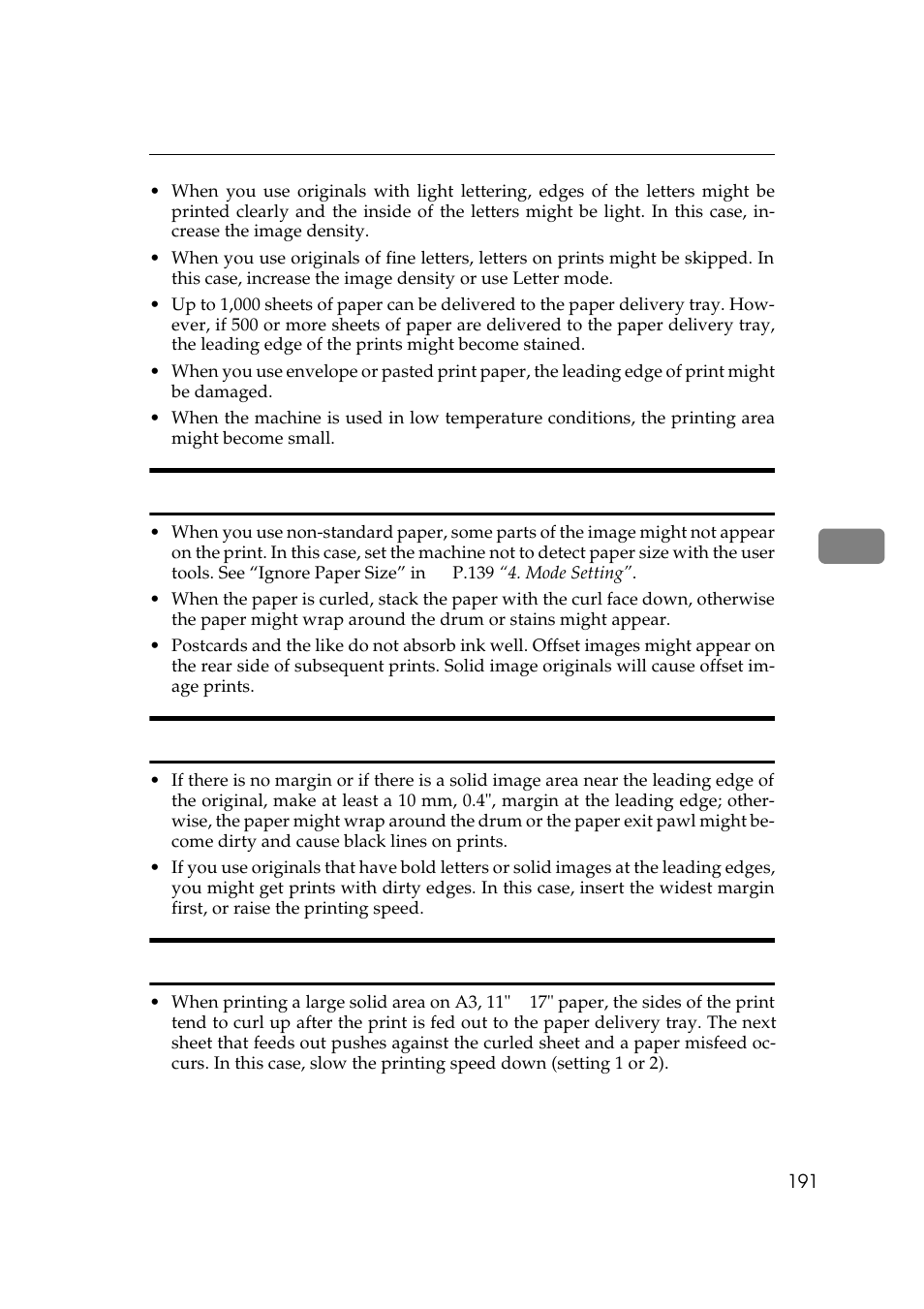 Print paper originals misfed paper, Print paper, Originals | Misfed paper | Savin 5450 User Manual | Page 211 / 230