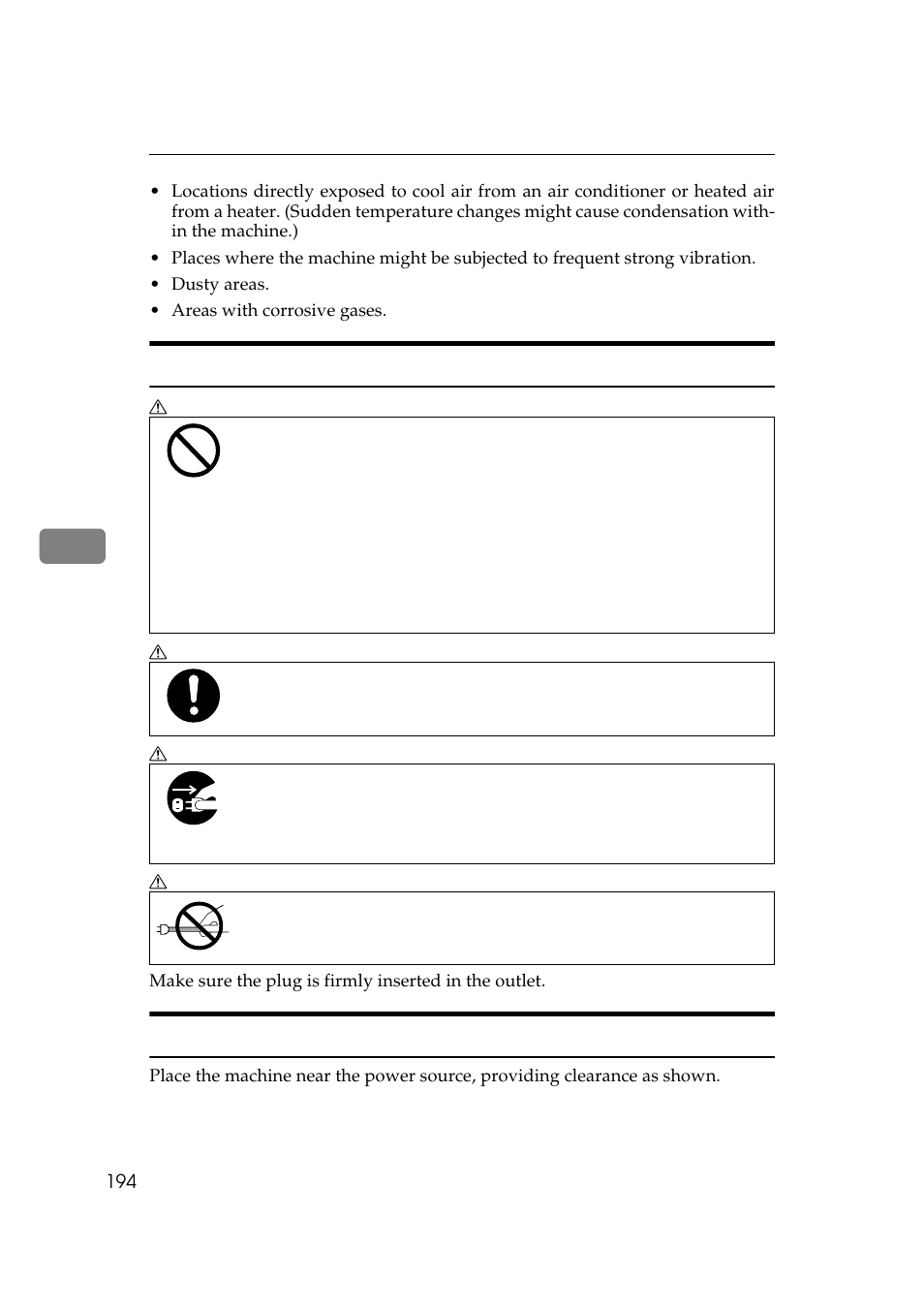 Power connection access to machine, Power connection, Access to machine | Savin 5450 User Manual | Page 214 / 230