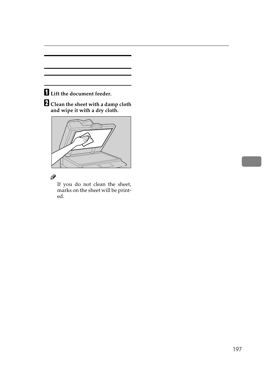 Optional document feeder, P.197 “sheet | Savin 5450 User Manual | Page 217 / 230