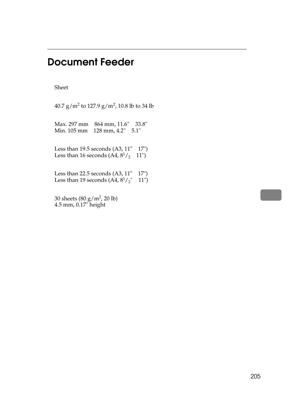 Document feeder, 6document feeder | Savin 5450 User Manual | Page 225 / 230
