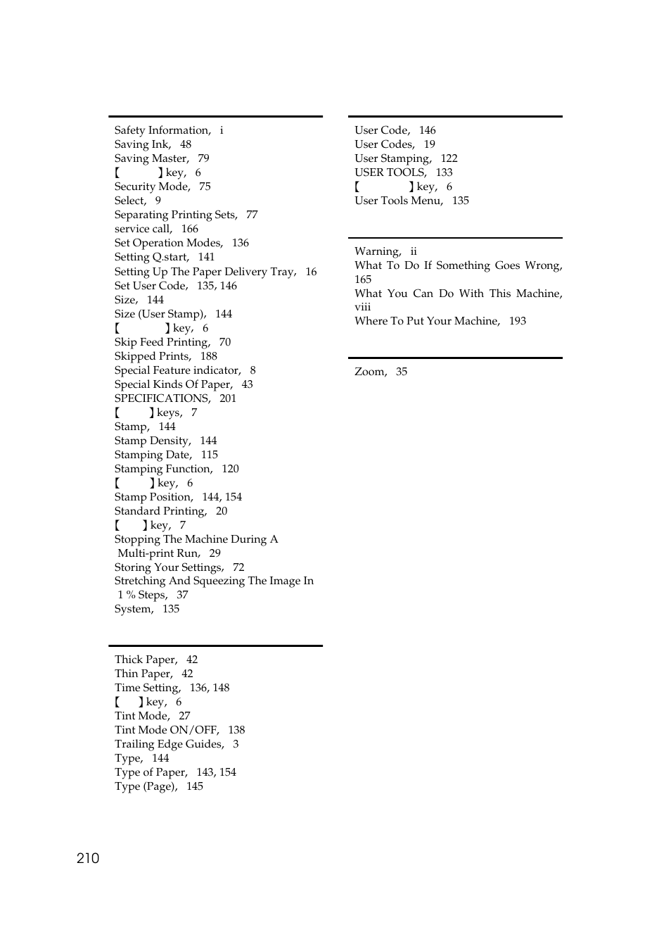 210 s | Savin 5450 User Manual | Page 230 / 230