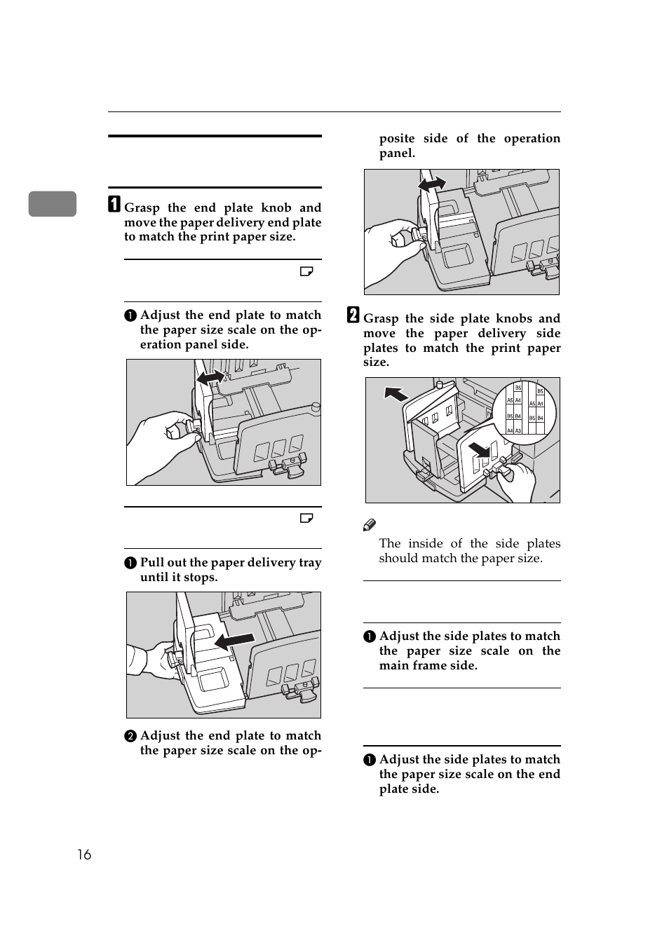 Setting up the paper delivery tray | Savin 5450 User Manual | Page 36 / 230