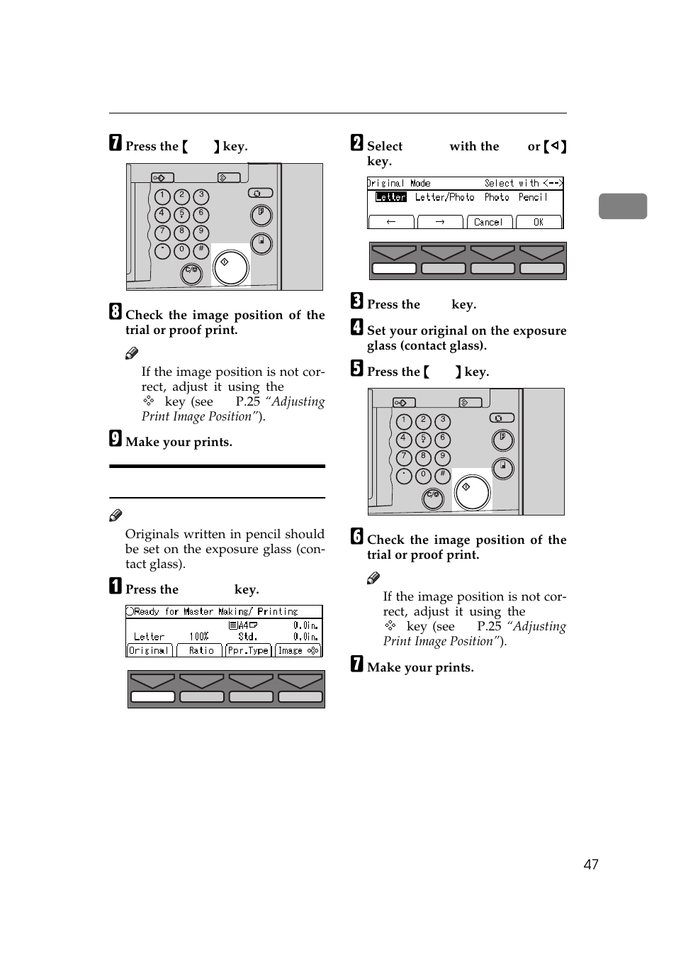 Pencil mode printing | Savin 5450 User Manual | Page 67 / 230