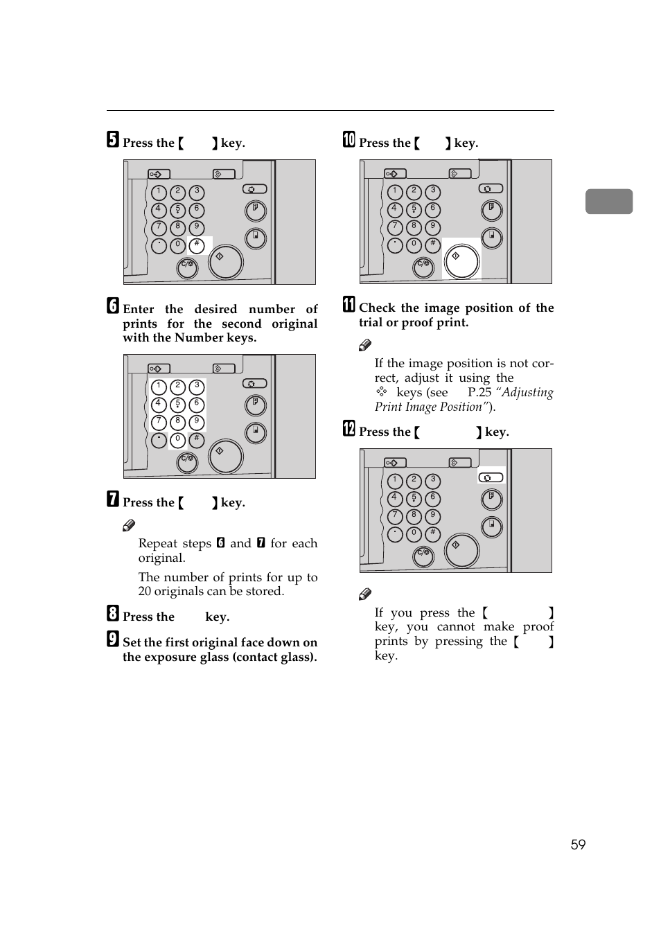 Press the {{{{ enter }}}} key, Press the [ok] key, Press the {{{{ start }}}} key | Press the {{{{ auto cycle }}}} key | Savin 5450 User Manual | Page 79 / 230