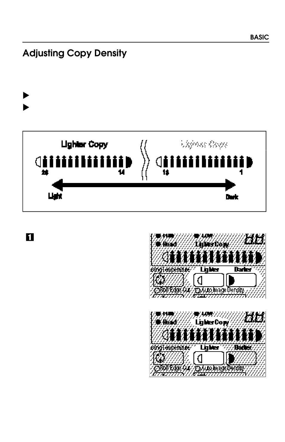 Adjusting copy density | Savin 8700W User Manual | Page 16 / 69