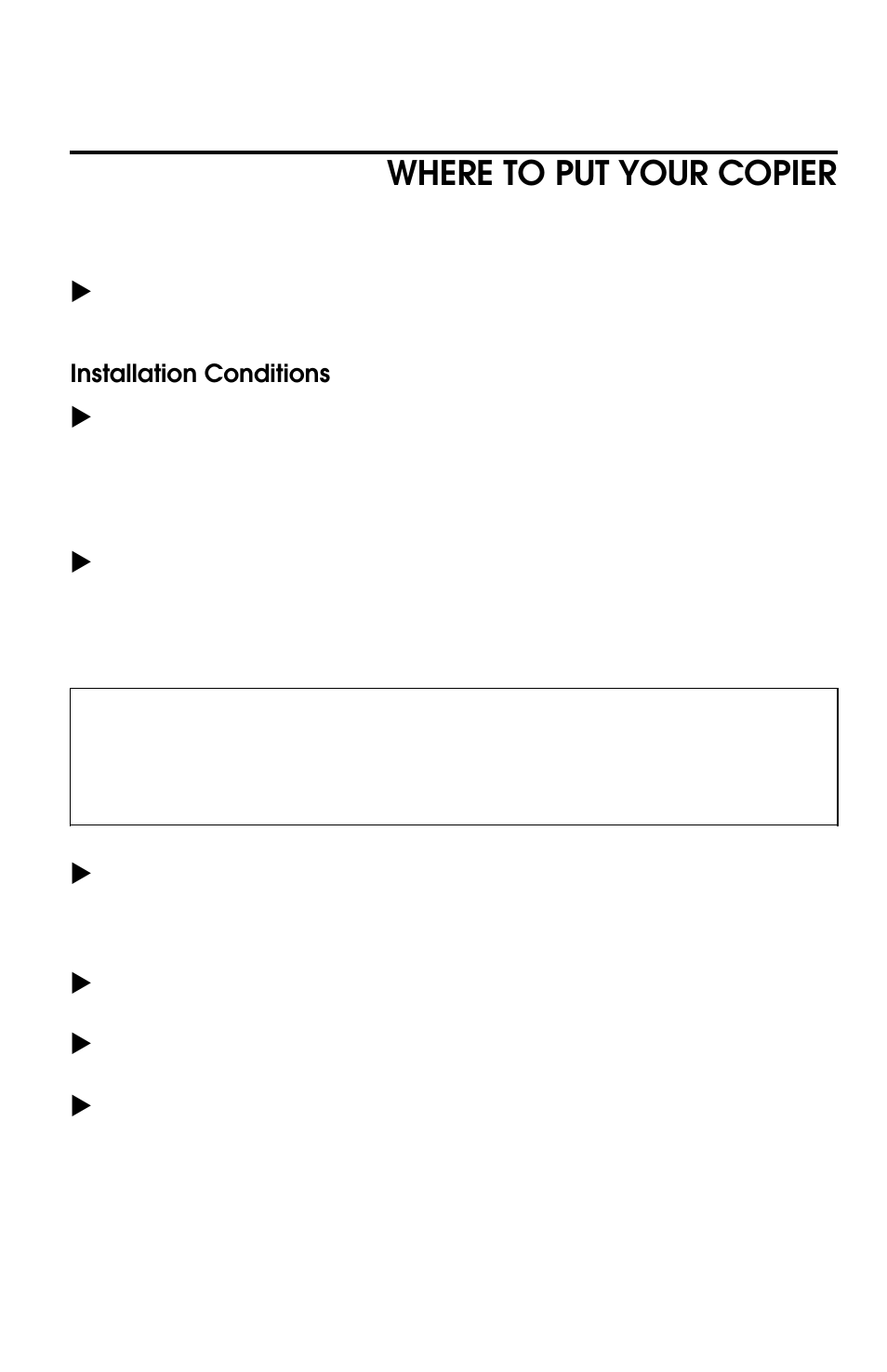 Where to put your copier | Savin 8700W User Manual | Page 62 / 69