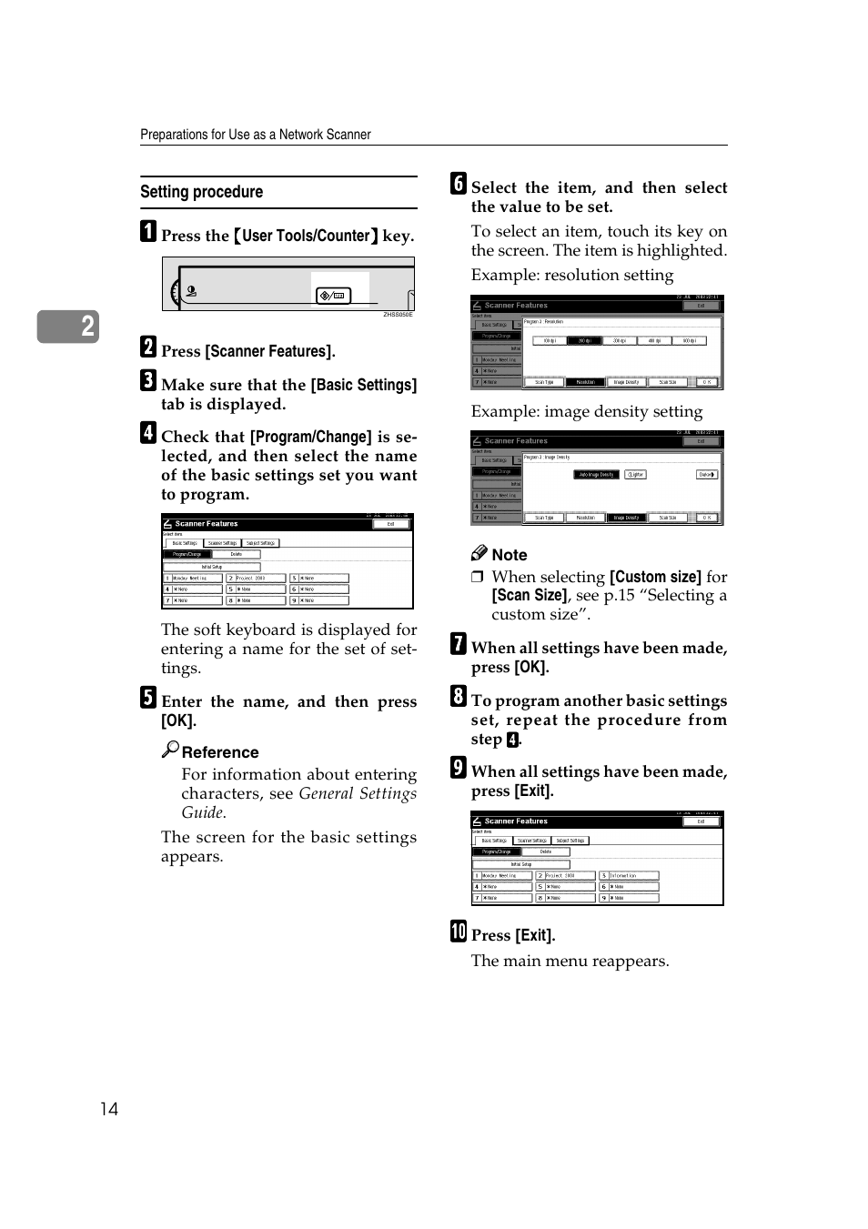 Setting procedure | Savin 2045 User Manual | Page 20 / 104