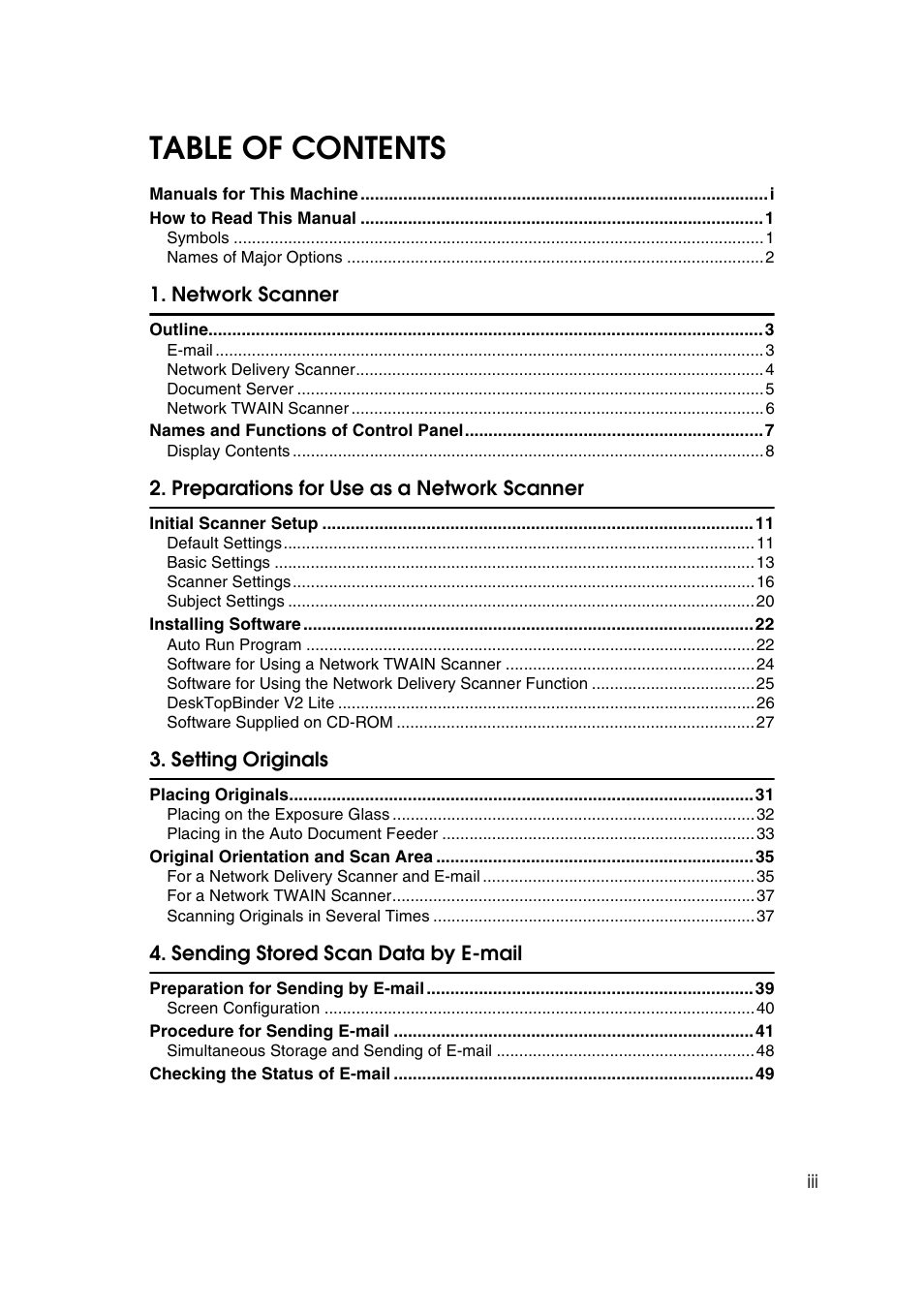 Savin 2045 User Manual | Page 5 / 104