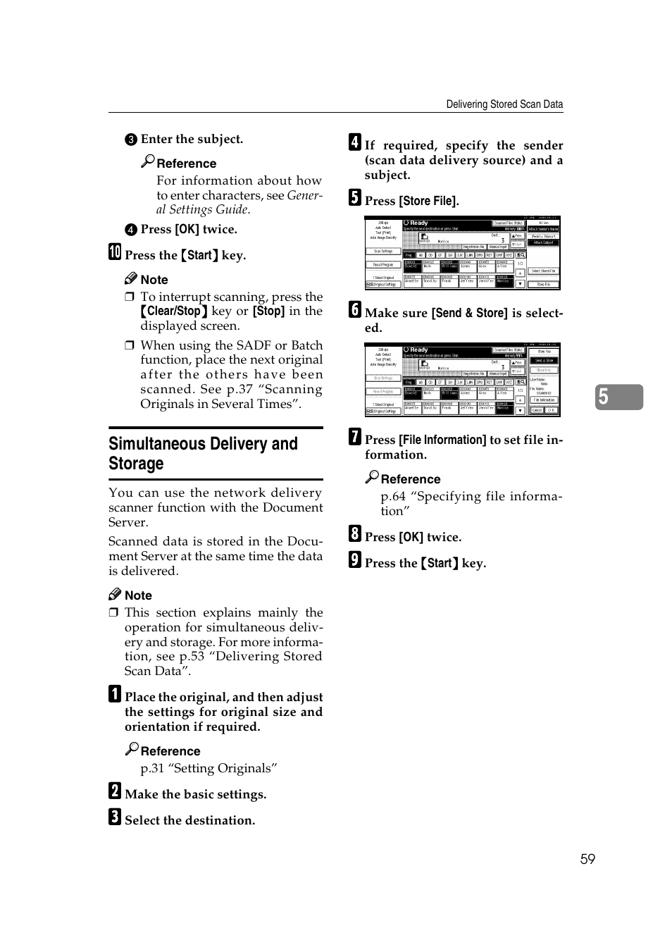 Simultaneous delivery and storage | Savin 2045 User Manual | Page 65 / 104