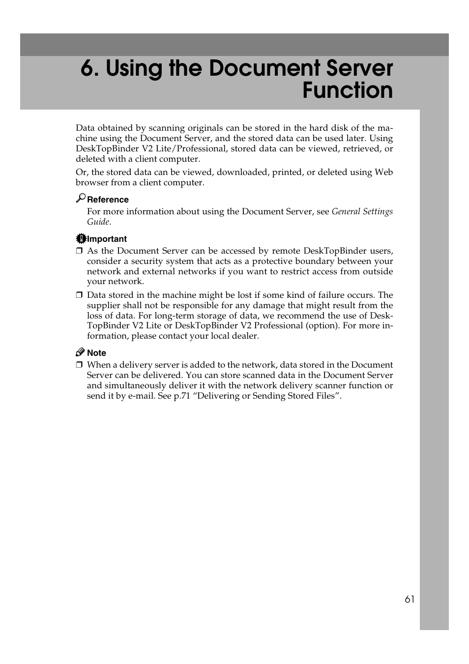  using the document server function, Using the document server function | Savin 2045 User Manual | Page 67 / 104