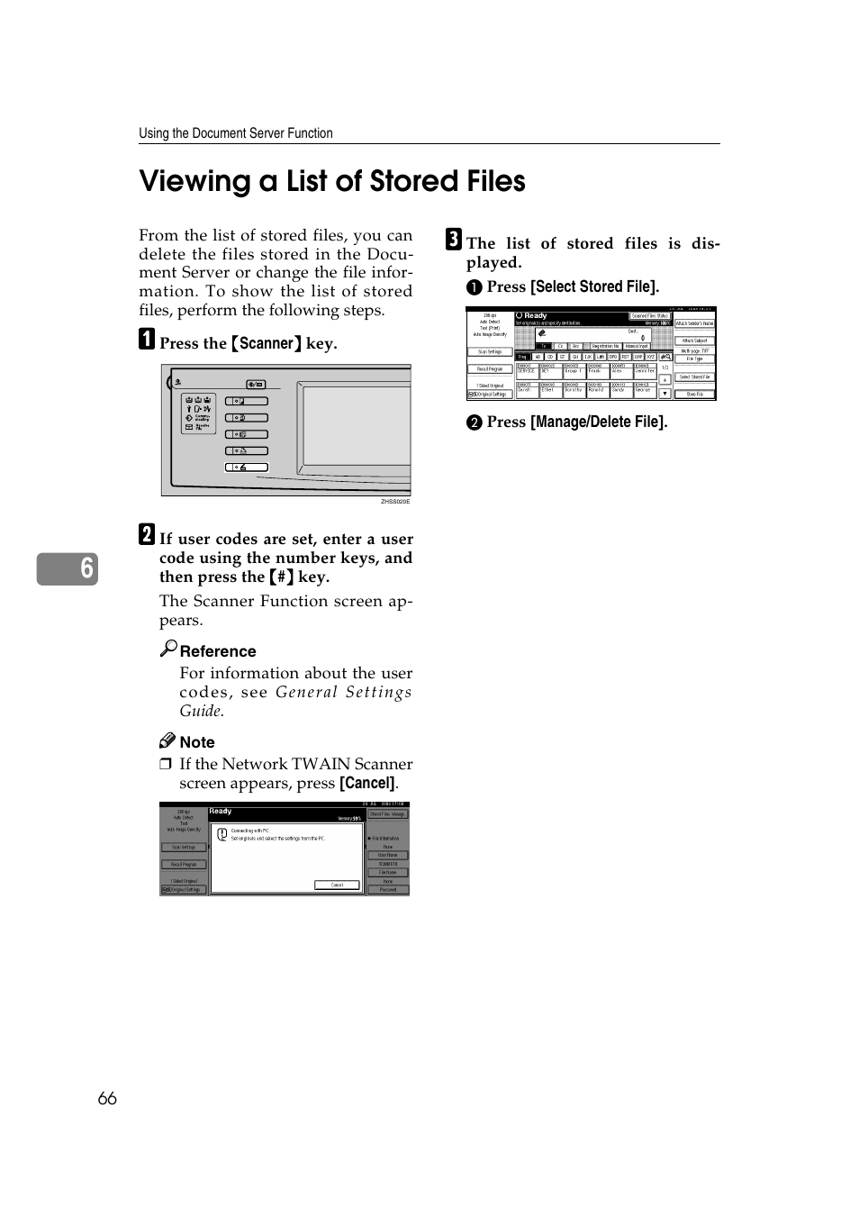 Viewing a list of stored files, 6viewing a list of stored files | Savin 2045 User Manual | Page 72 / 104