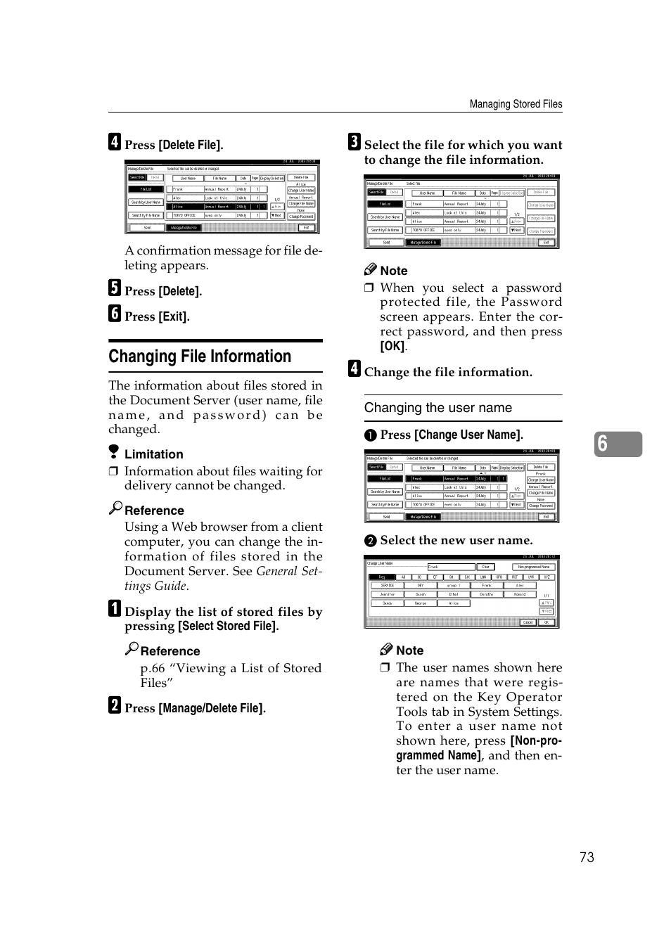 Changing file information | Savin 2045 User Manual | Page 79 / 104