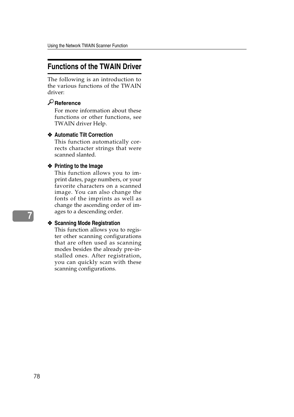Functions of the twain driver | Savin 2045 User Manual | Page 84 / 104