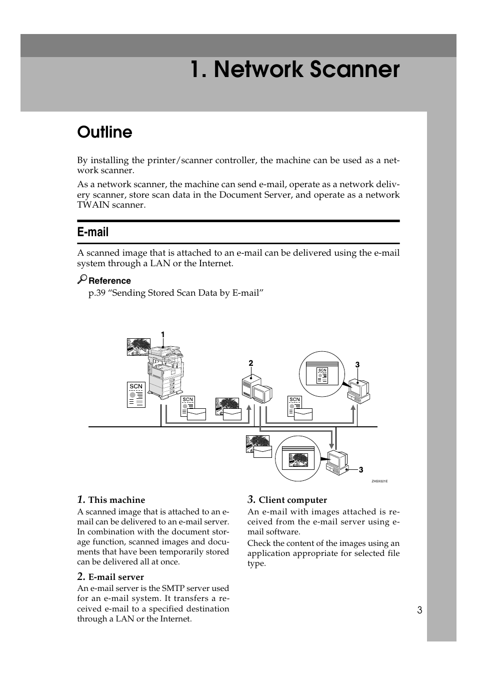  network scanner, Outline, E-mail | Network scanner | Savin 2045 User Manual | Page 9 / 104