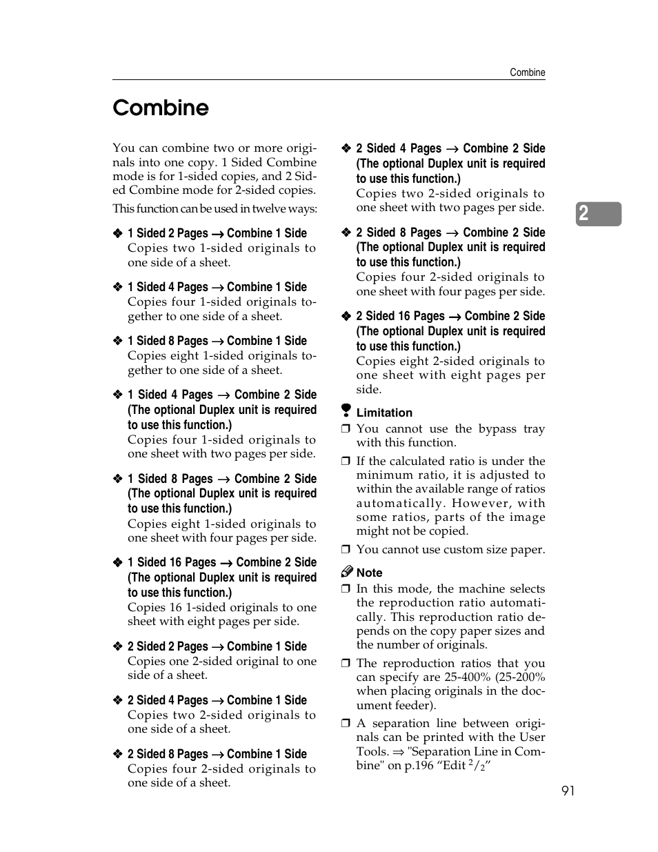 2combine | Savin 2712 User Manual | Page 102 / 163