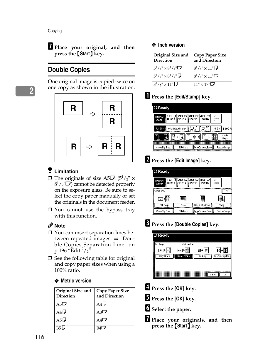 Double copies | Savin 2712 User Manual | Page 127 / 163