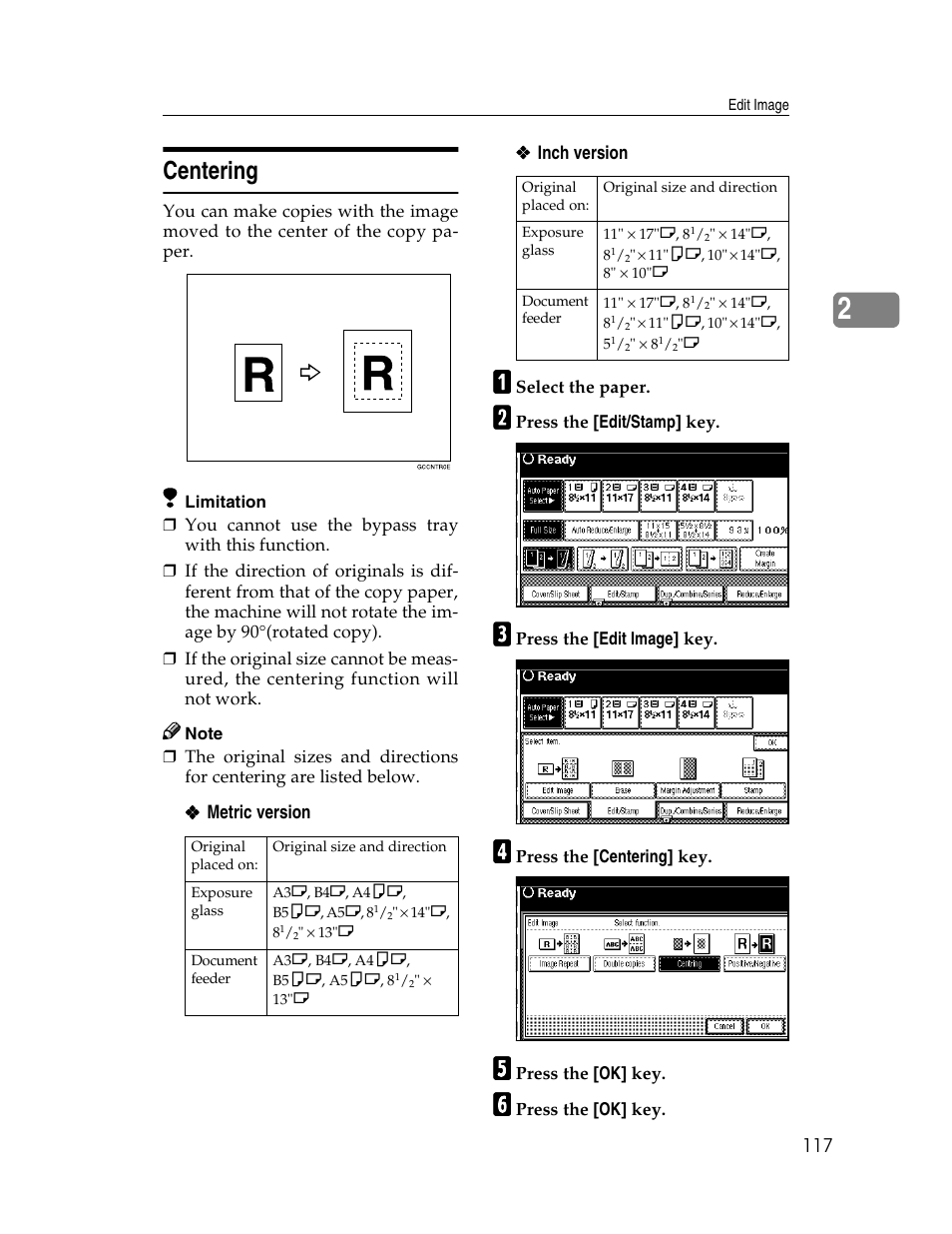 Centering | Savin 2712 User Manual | Page 128 / 163