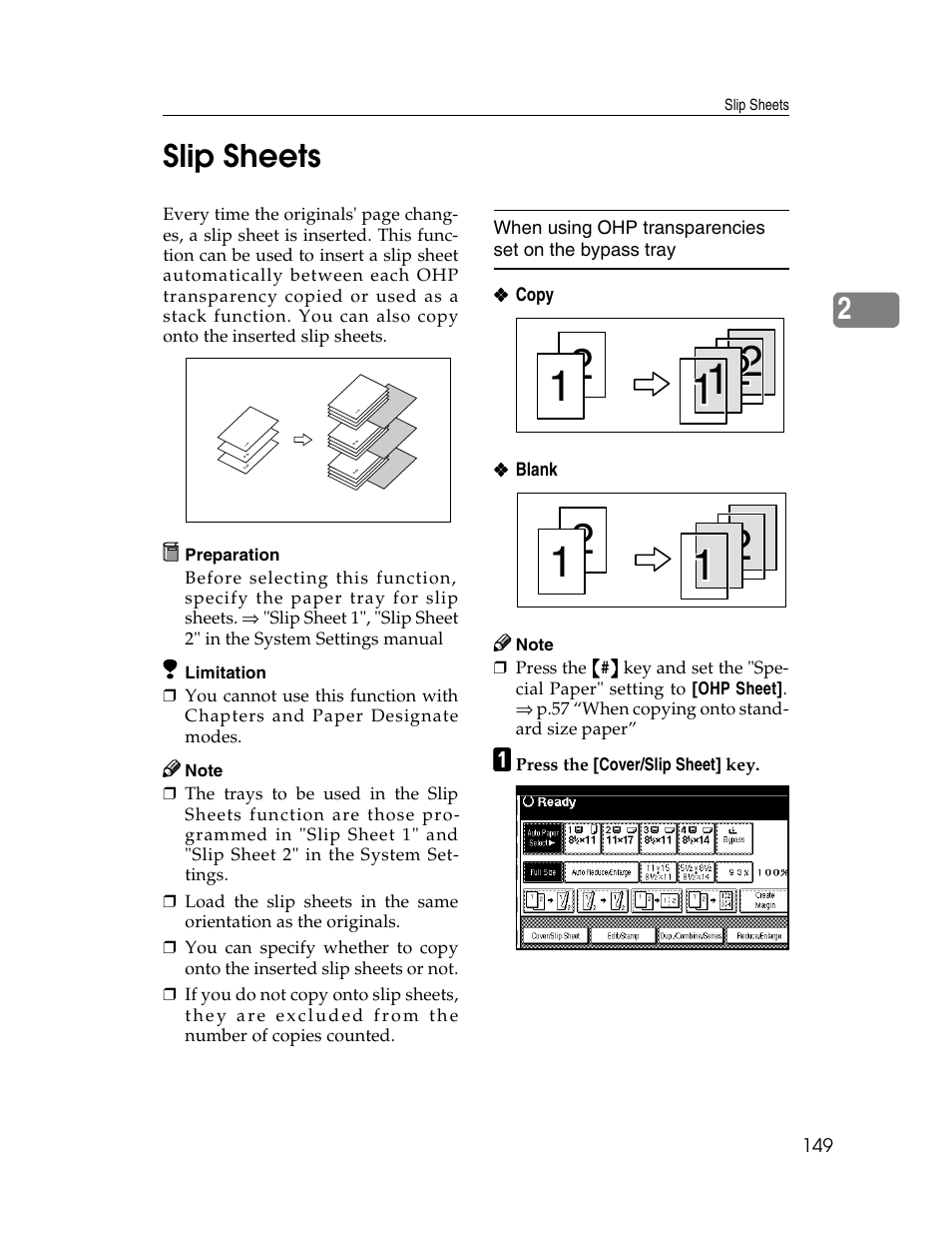 2slip sheets | Savin 2712 User Manual | Page 160 / 163