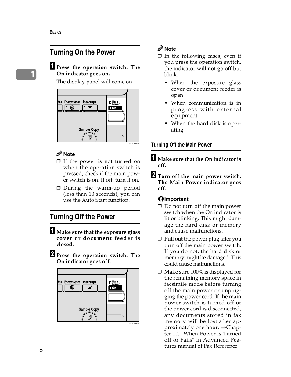 Turning on the power, Turning off the power | Savin 2712 User Manual | Page 27 / 163