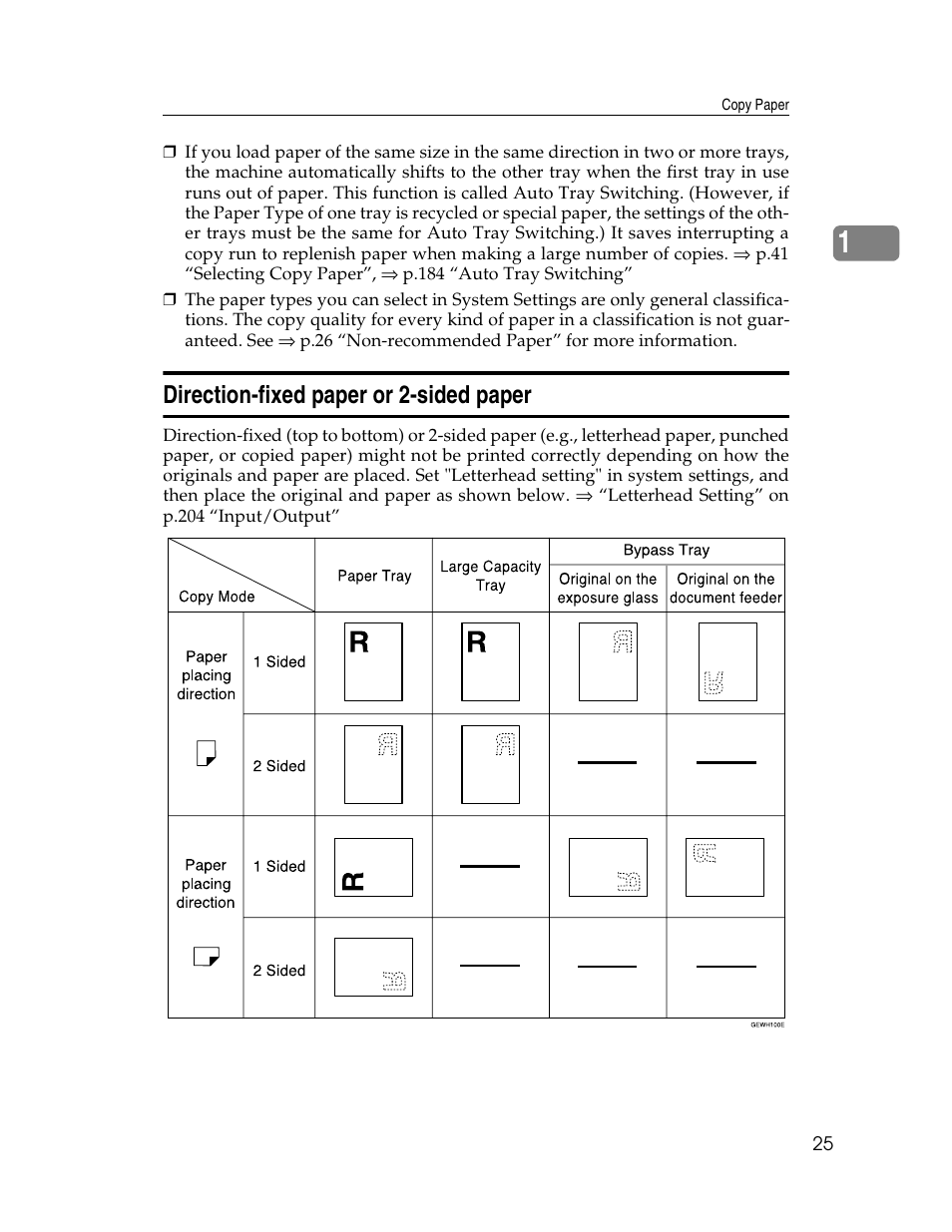 Direction-fixed paper or 2-sided paper | Savin 2712 User Manual | Page 36 / 163