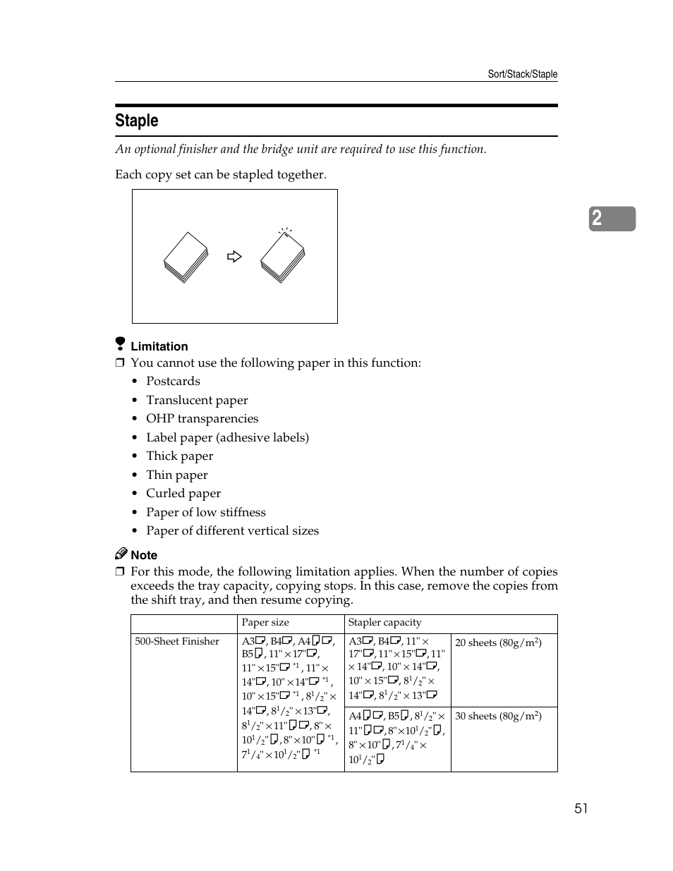 Staple | Savin 2712 User Manual | Page 62 / 163