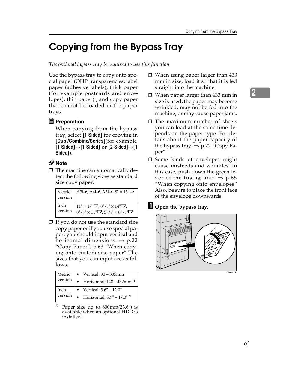 2copying from the bypass tray | Savin 2712 User Manual | Page 72 / 163
